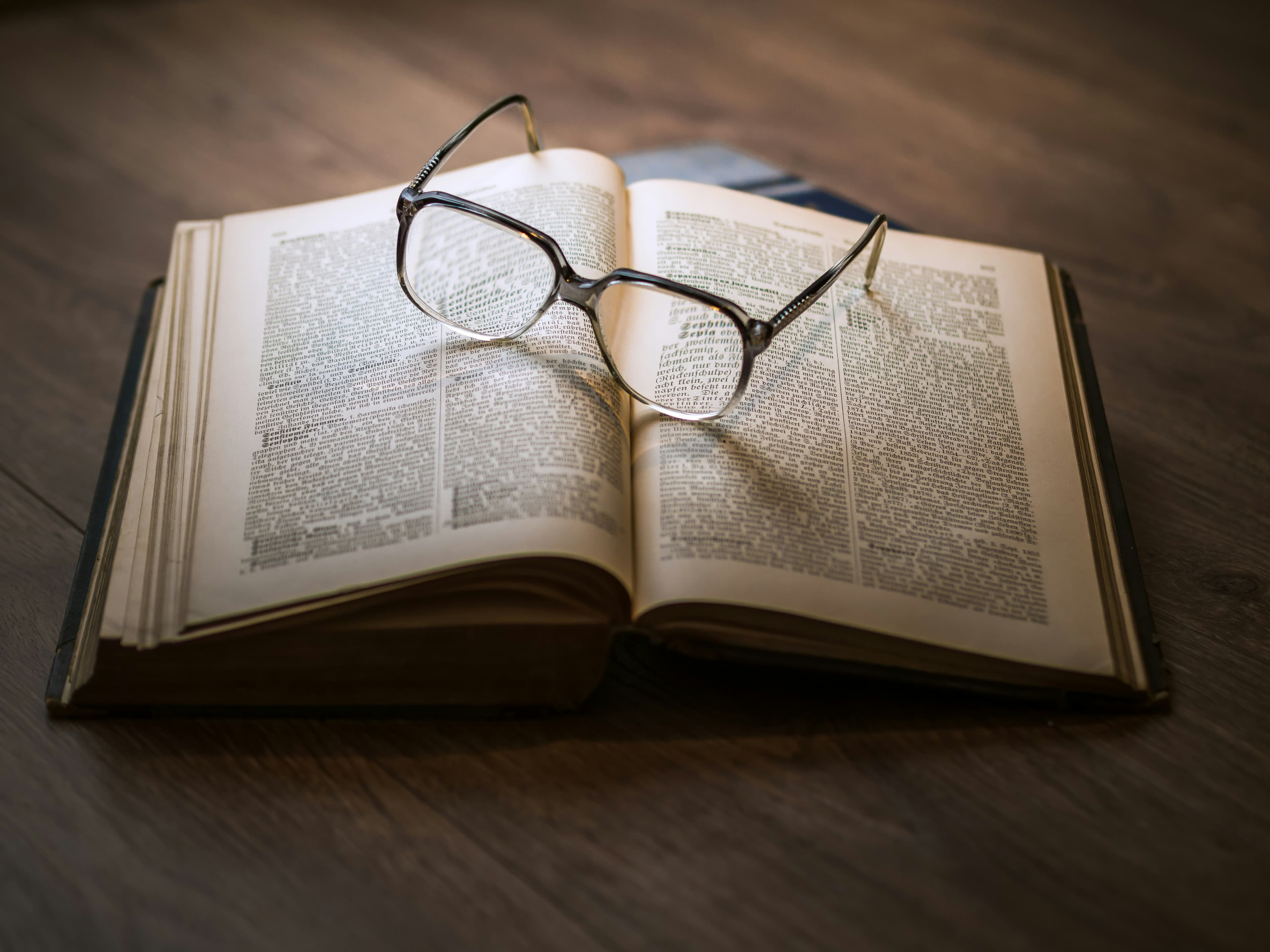 Pair of glasses on table